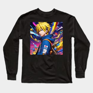 Blonde Anime Boy Long Sleeve T-Shirt